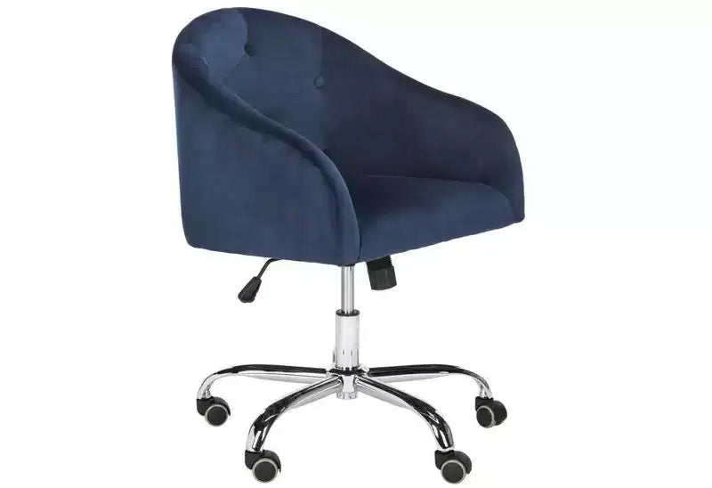 Sedia da ufficio girevole imbottita Amy - Regolabile in altezza - OCH4500 - Blu/Cromato - Safavieh