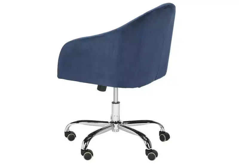 Sedia da ufficio girevole imbottita Amy - Regolabile in altezza - OCH4500 - Blu/Cromato - Safavieh