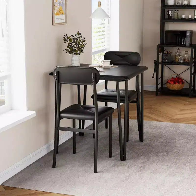 Whizmax Set Tavolo da Pranzo Piccolo per 2, 3 Pezzi, Bar Cucina Dinette Quadrato, con Sedie Rivestite in PU