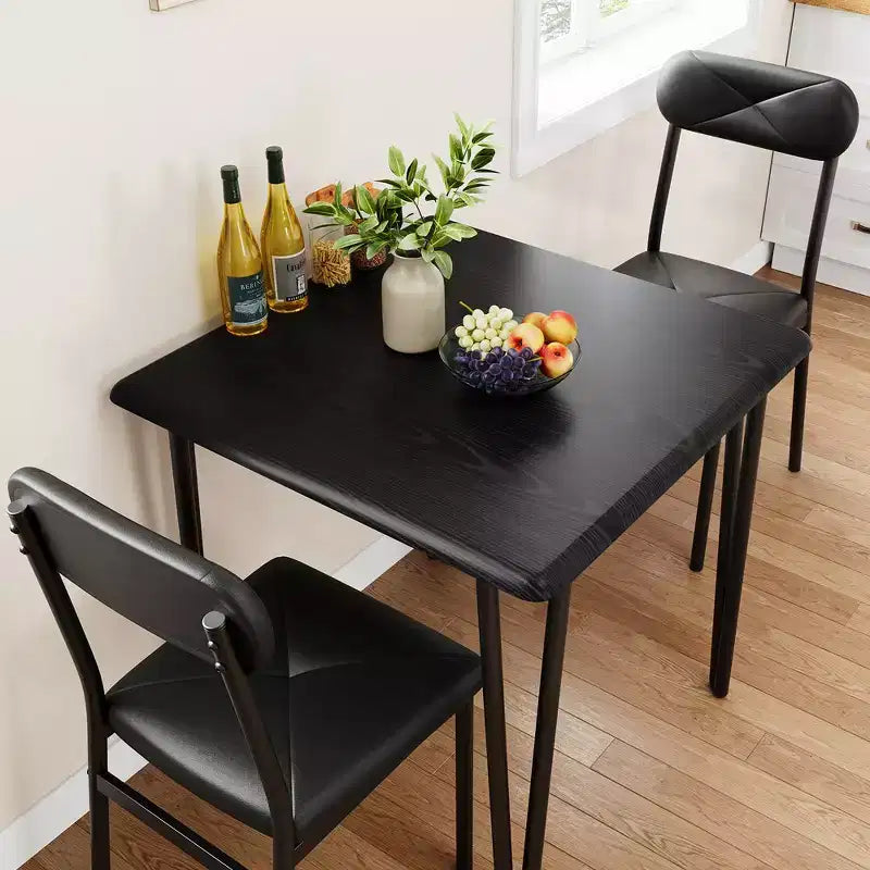 Whizmax Set Tavolo da Pranzo Piccolo per 2, 3 Pezzi, Bar Cucina Dinette Quadrato, con Sedie Rivestite in PU