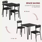 Whizmax Set Tavolo da Pranzo Piccolo per 2, 3 Pezzi, Bar Cucina Dinette Quadrato, con Sedie Rivestite in PU