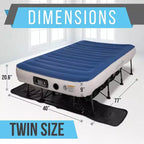 Materasso ad aria SereneLife EZ con telaio e custodia a rotelle, letto ad aria pieghevole autogonfiabile con pompa incorporata, singolo