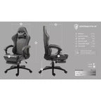 Sedia da gaming regolabile Dowinx con massaggio lombare e poggiapiedi retrattile