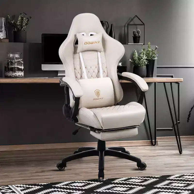Sedia da gaming regolabile Dowinx con massaggio lombare e poggiapiedi retrattile