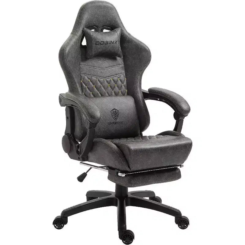 Sedia da gaming regolabile Dowinx con massaggio lombare e poggiapiedi retrattile