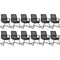 Costway Set of 2/4/6/8/12 Conference Chairs Mesh Reception Office Guest Chairs w/ Lumbar Support