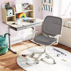 Costway Sedia da scrivania girevole per bambini in rete, sedia da computer per bambini con altezza regolabile, blu/rosa/viola