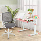 Costway Sedia da scrivania girevole per bambini in rete, sedia da computer per bambini con altezza regolabile, blu/rosa/viola