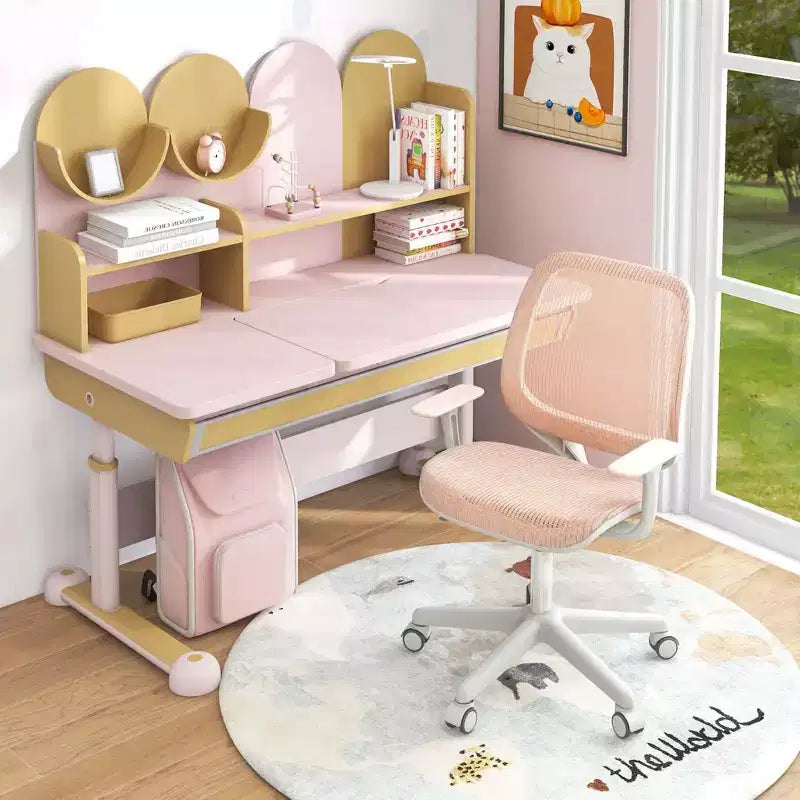 Costway Sedia da scrivania girevole per bambini in rete, sedia da computer per bambini con altezza regolabile, blu/rosa/viola
