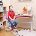 Costway Sedia da scrivania girevole per bambini in rete, sedia da computer per bambini con altezza regolabile, blu/rosa/viola