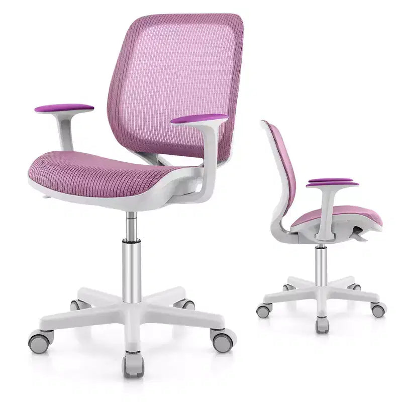 Costway Sedia da scrivania girevole per bambini in rete, sedia da computer per bambini con altezza regolabile, blu/rosa/viola