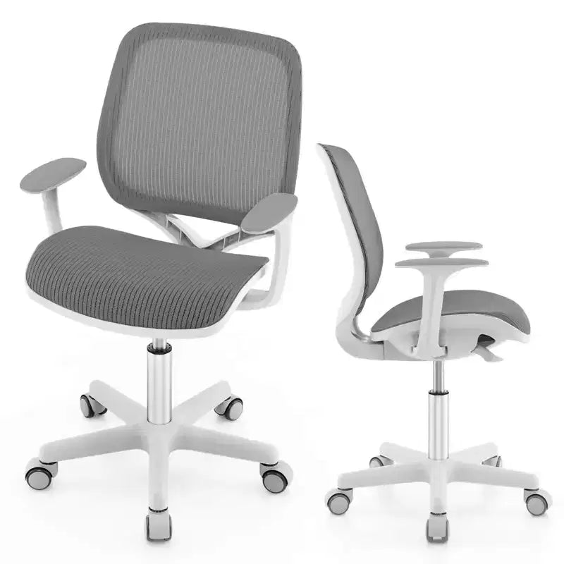 Costway Sedia da scrivania girevole per bambini in rete, sedia da computer per bambini con altezza regolabile, blu/rosa/viola