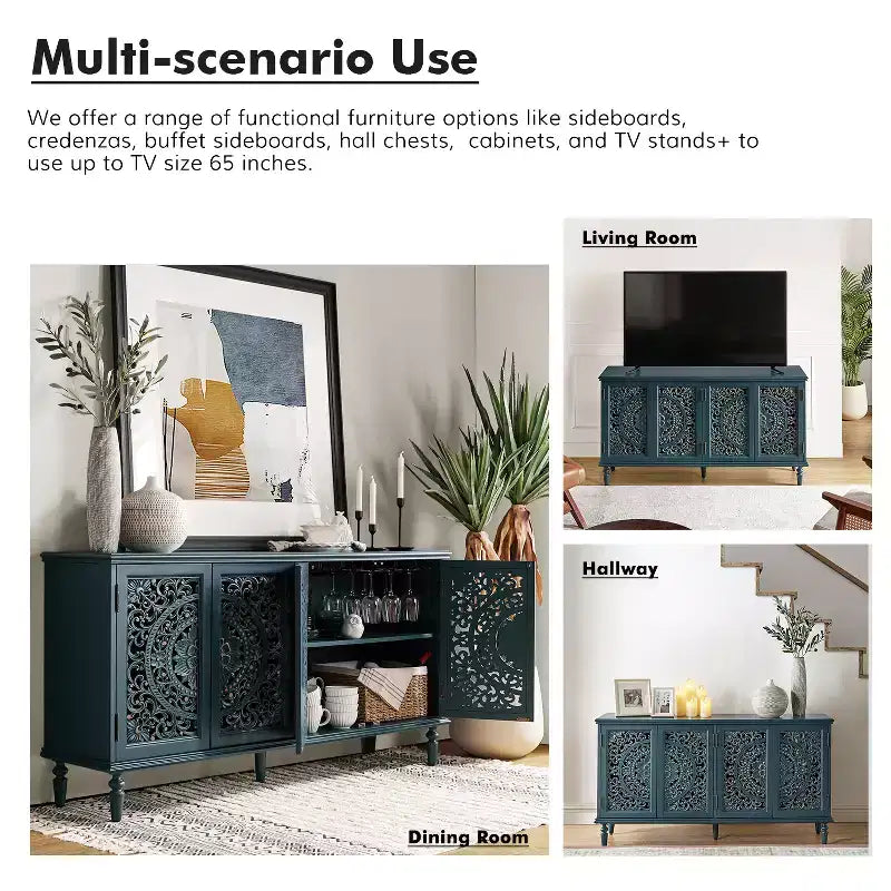 Emathides 63Wide Mobile con piedini in legno massello e illuminazione |KARAT HOME