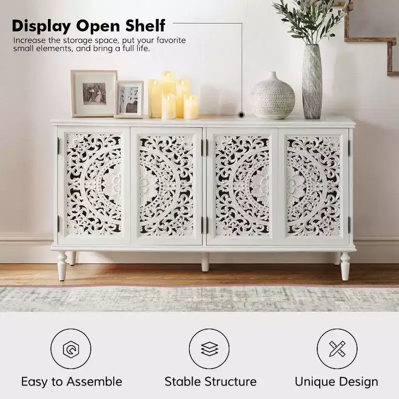 Emathides 63Wide Mobile con piedini in legno massello e illuminazione |KARAT HOME