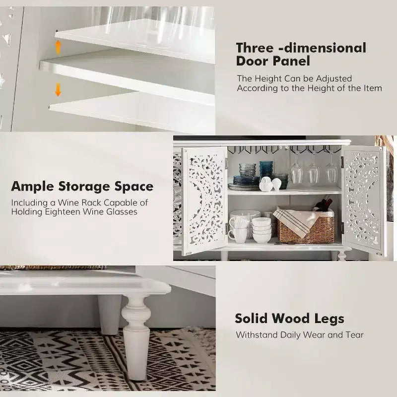 Emathides 63Wide Mobile con piedini in legno massello e illuminazione |KARAT HOME