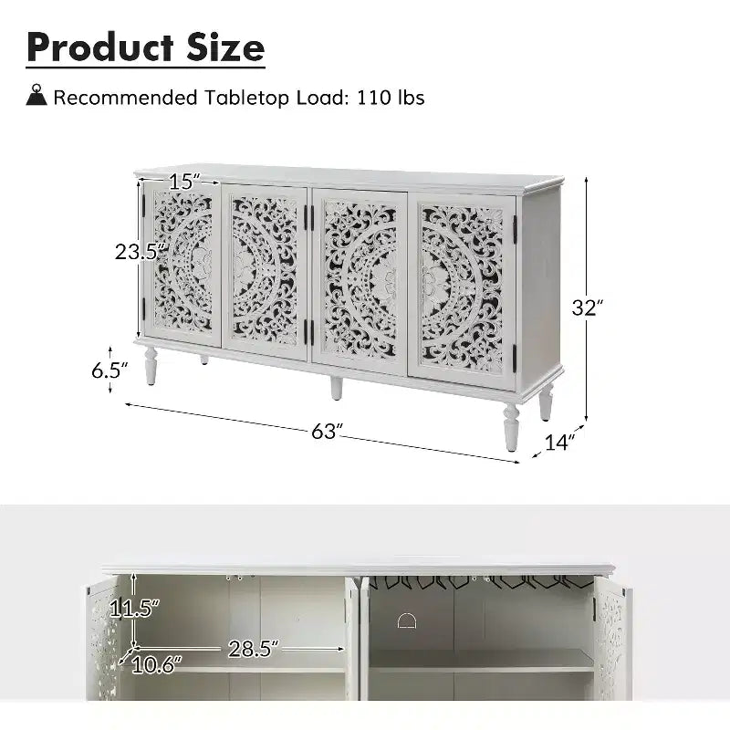Emathides 63Wide Mobile con piedini in legno massello e illuminazione |KARAT HOME