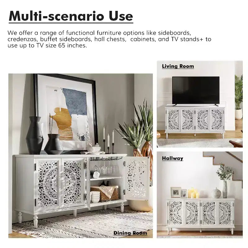 Emathides 63Wide Mobile con piedini in legno massello e illuminazione |KARAT HOME