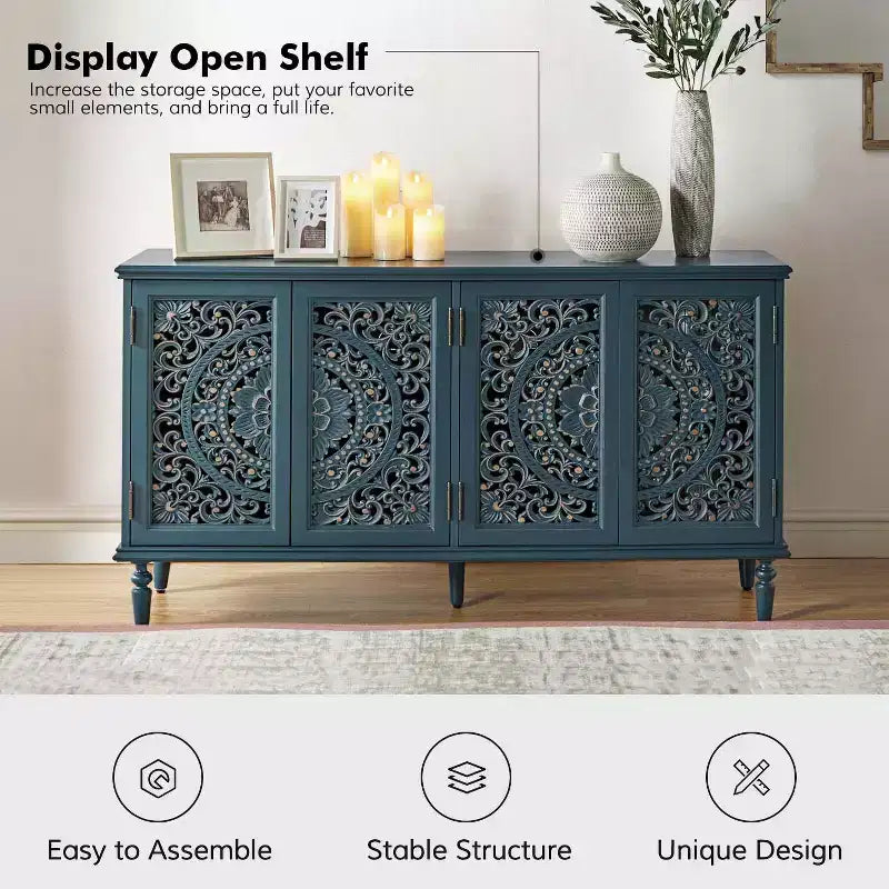 Emathides 63Wide Mobile con piedini in legno massello e illuminazione |KARAT HOME