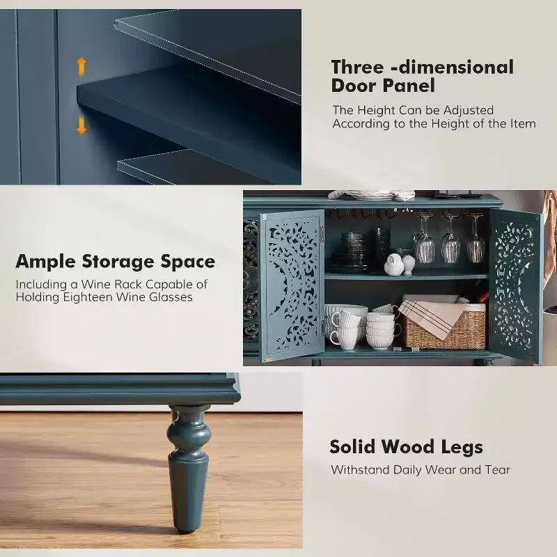 Emathides 63Wide Mobile con piedini in legno massello e illuminazione |KARAT HOME