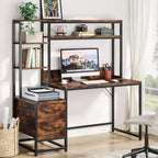 Scrivania per computer Lantine da 55 pollici con 2 cassetti