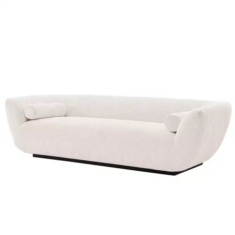 96.46 Ulka Divano contemporaneo imbottito in bouclé con cuscini - Manhattan Comfort