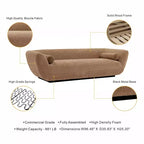 96.46 Ulka Divano contemporaneo imbottito in bouclé con cuscini - Manhattan Comfort