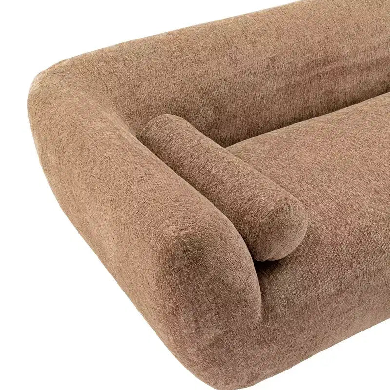 96.46 Ulka Divano contemporaneo imbottito in bouclé con cuscini - Manhattan Comfort