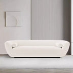 96.46 Ulka Divano contemporaneo imbottito in bouclé con cuscini - Manhattan Comfort