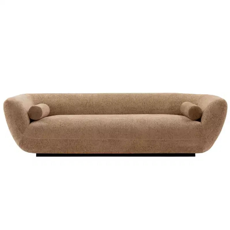 96.46 Ulka Divano contemporaneo imbottito in bouclé con cuscini - Manhattan Comfort