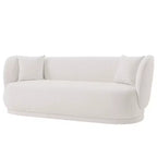 Divano Siri contemporaneo imbottito in lino con cuscini - Manhattan Comfort