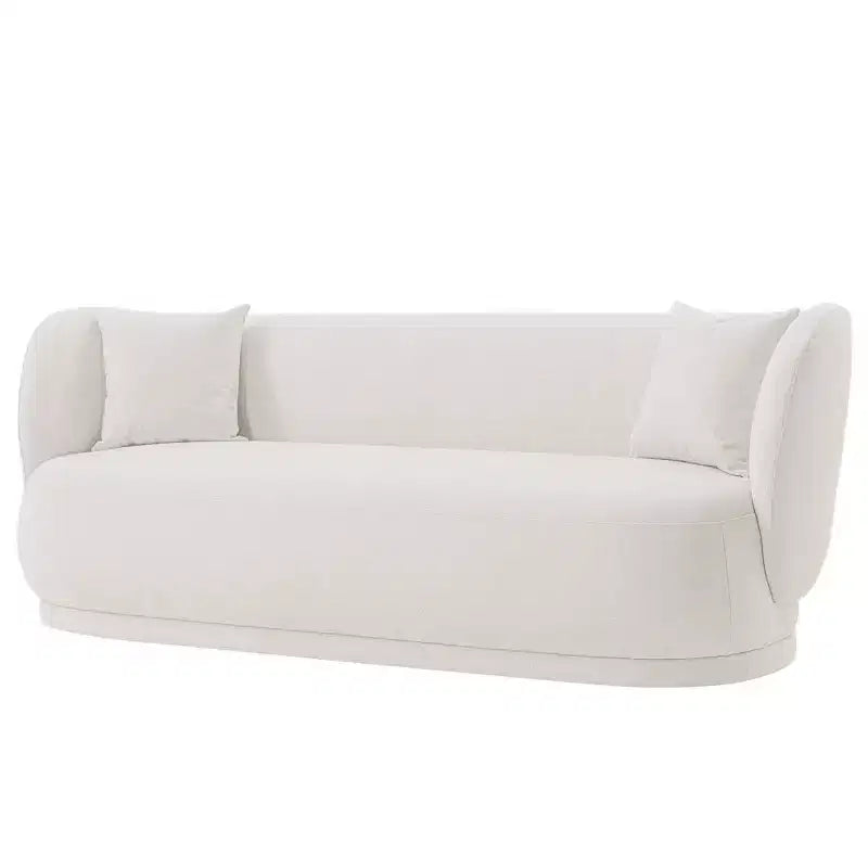 Divano Siri contemporaneo imbottito in lino con cuscini - Manhattan Comfort