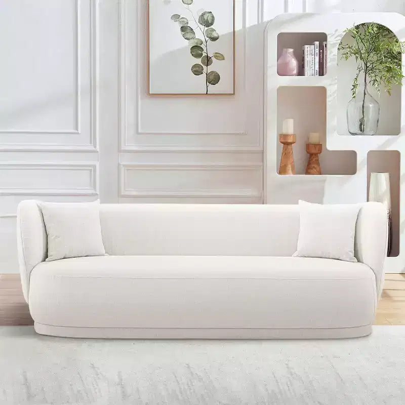 Divano Siri contemporaneo imbottito in lino con cuscini - Manhattan Comfort