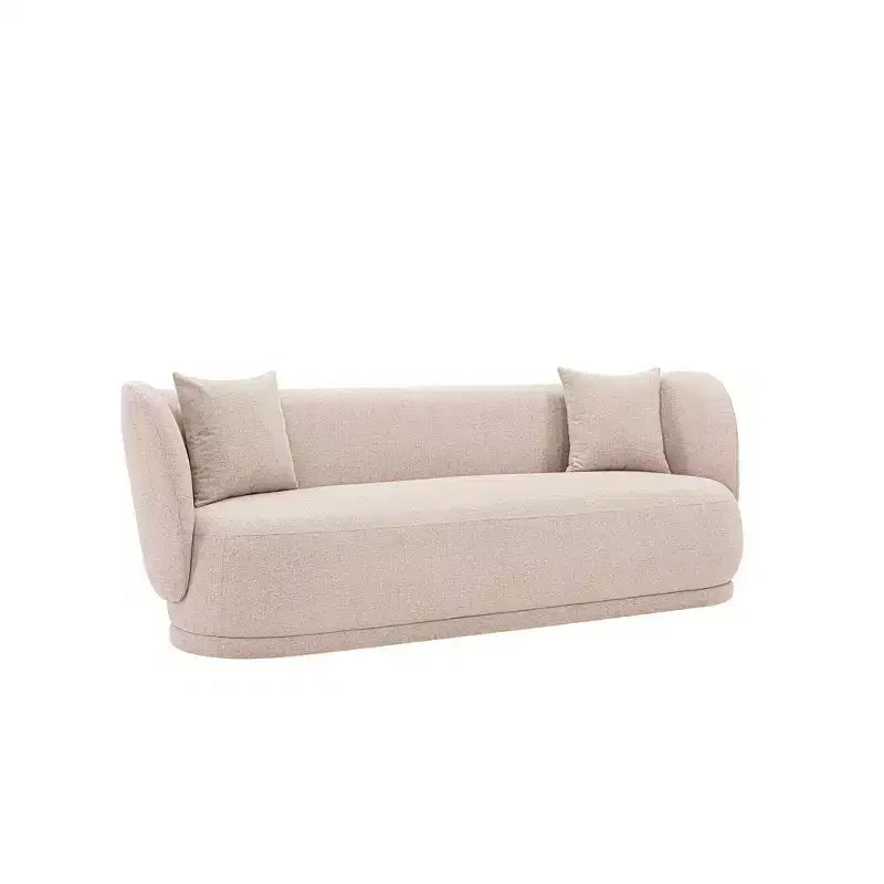 Divano Siri contemporaneo imbottito in lino con cuscini - Manhattan Comfort