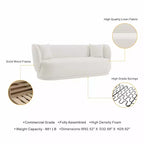 Divano Siri contemporaneo imbottito in lino con cuscini - Manhattan Comfort