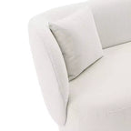 Divano Siri contemporaneo imbottito in lino con cuscini - Manhattan Comfort