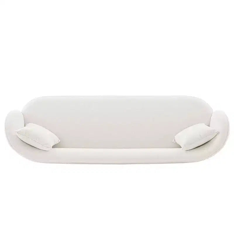 Divano Siri contemporaneo imbottito in lino con cuscini - Manhattan Comfort