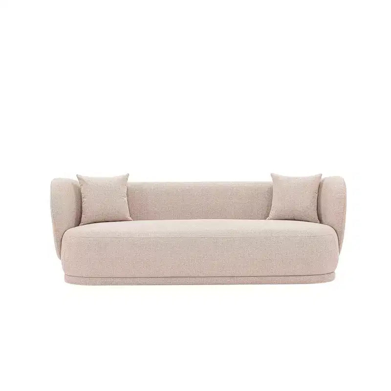 Divano Siri contemporaneo imbottito in lino con cuscini - Manhattan Comfort