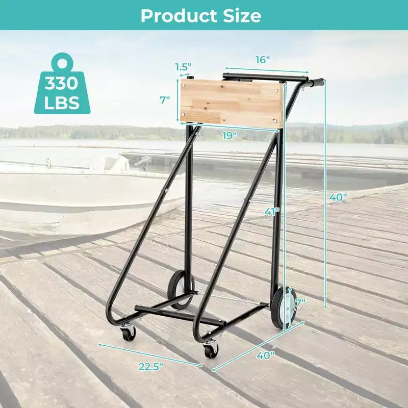 Costway Carrello Motore Fuoribordo Pesante con 4 Ruote Lisce