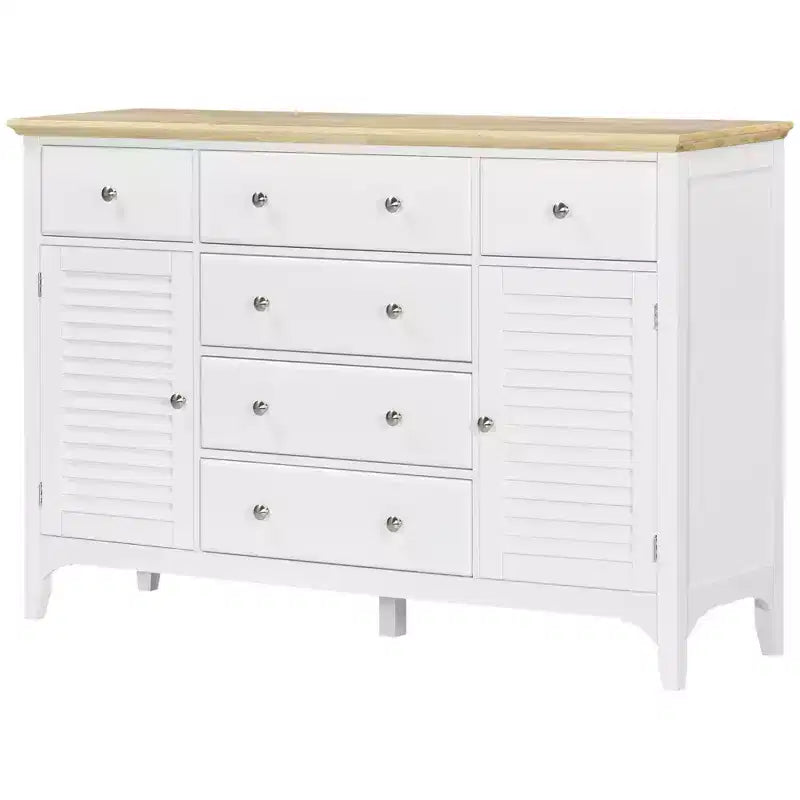 HOMCOM Credenza Moderna con Cassetti, Mobile Buffet con Ante e Ripiani Regolabili, per Sala da Pranzo, Cucina