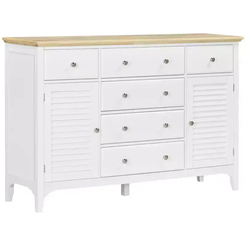 HOMCOM Credenza Moderna con Cassetti, Mobile Buffet con Ante e Ripiani Regolabili, per Sala da Pranzo, Cucina