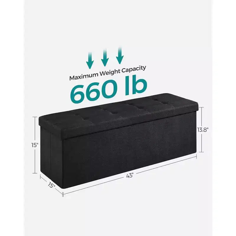 SONGMICS Panchina Pouf Contenitore Pouf Contenitore Poggiapiedi Contiene Fino a 300 kg per Camera da Letto Soggiorno