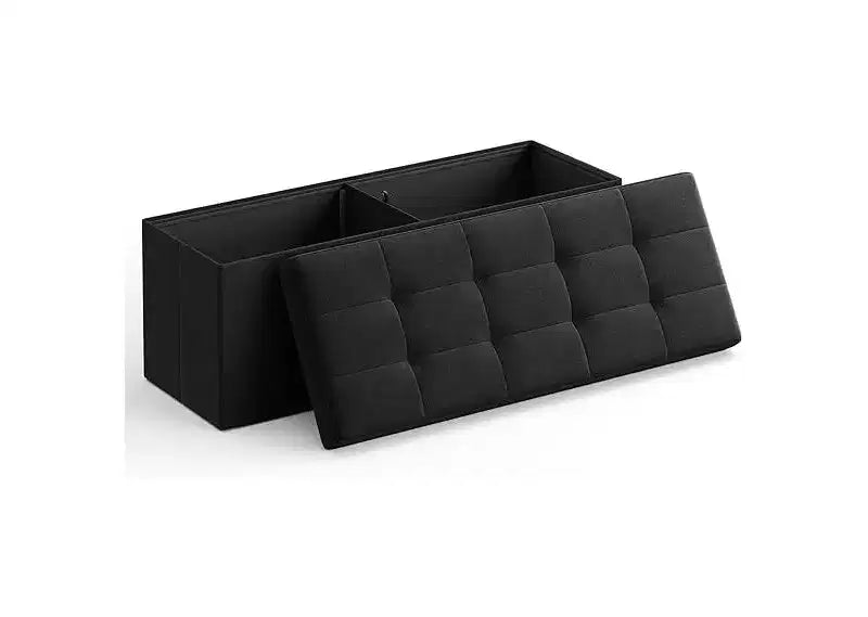 SONGMICS Panchina Pouf Contenitore Pouf Contenitore Poggiapiedi Contiene Fino a 300 kg per Camera da Letto Soggiorno