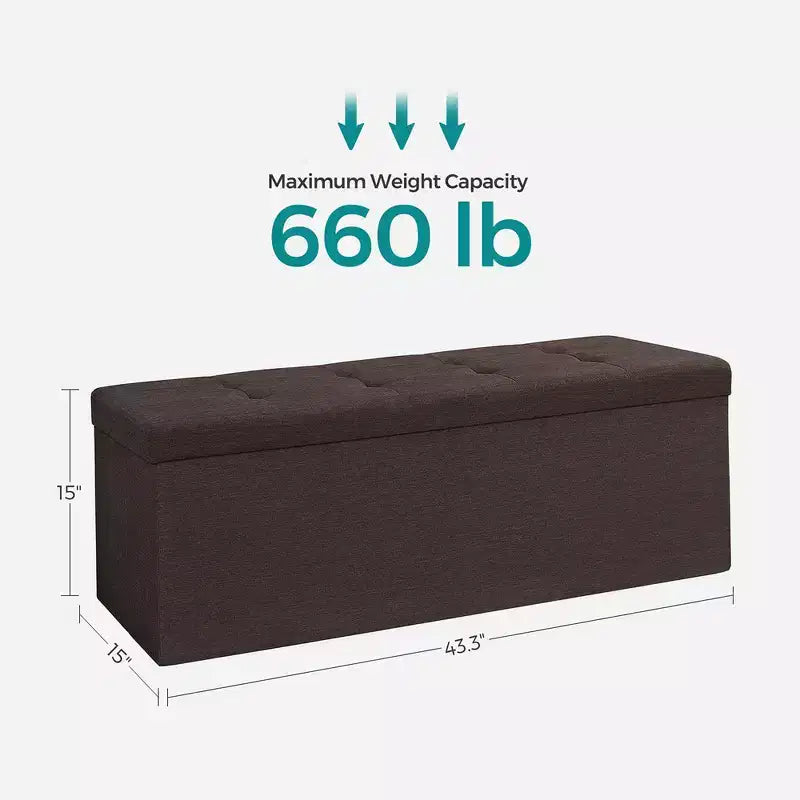 SONGMICS Panchina Pouf Contenitore Pouf Contenitore Poggiapiedi Contiene Fino a 300 kg per Camera da Letto Soggiorno