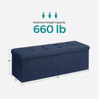 SONGMICS Panchina Pouf Contenitore Pouf Contenitore Poggiapiedi Contiene Fino a 300 kg per Camera da Letto Soggiorno
