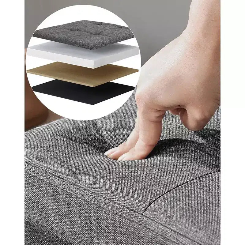 SONGMICS Panchina Pouf Contenitore Pouf Contenitore Poggiapiedi Contiene Fino a 300 kg per Camera da Letto Soggiorno