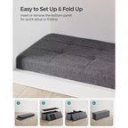 SONGMICS Panchina Pouf Contenitore Pouf Contenitore Poggiapiedi Contiene Fino a 300 kg per Camera da Letto Soggiorno