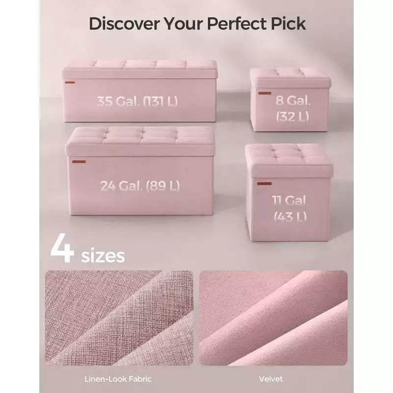 SONGMICS Panchina Pouf Contenitore Pouf Contenitore Poggiapiedi Contiene Fino a 300 kg per Camera da Letto Soggiorno