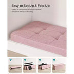 SONGMICS Panchina Pouf Contenitore Pouf Contenitore Poggiapiedi Contiene Fino a 300 kg per Camera da Letto Soggiorno