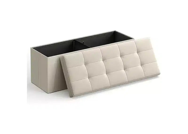 SONGMICS Panchina Pouf Contenitore Pouf Contenitore Poggiapiedi Contiene Fino a 300 kg per Camera da Letto Soggiorno