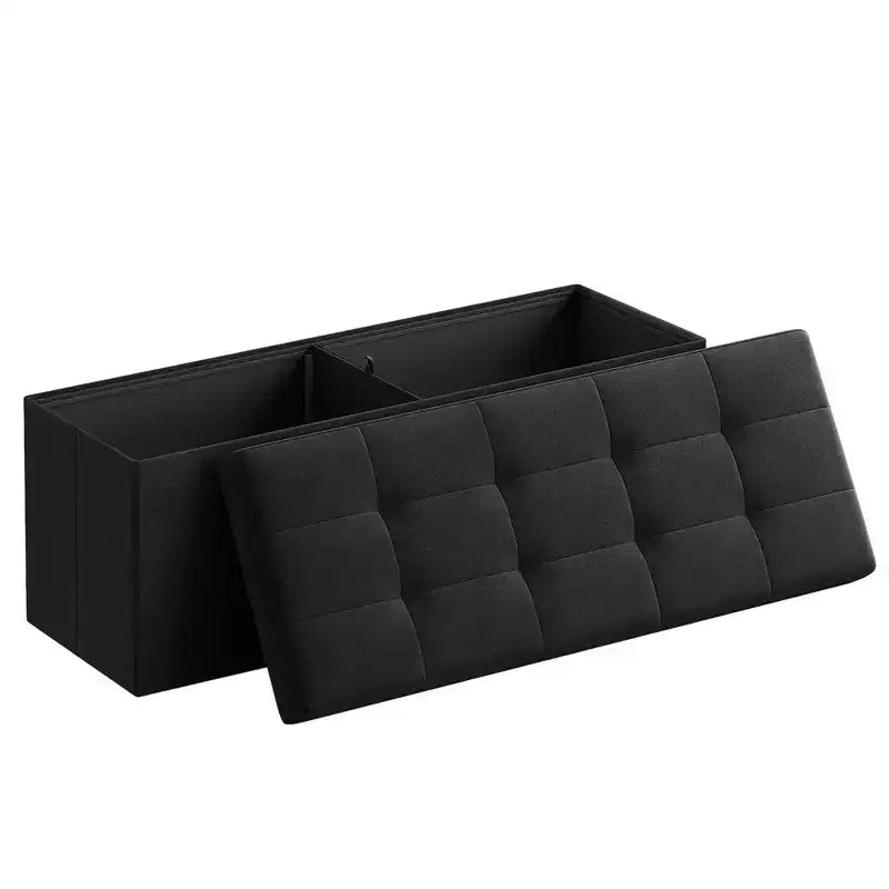 SONGMICS Panchina Pouf Contenitore Pouf Contenitore Poggiapiedi Contiene Fino a 300 kg per Camera da Letto Soggiorno